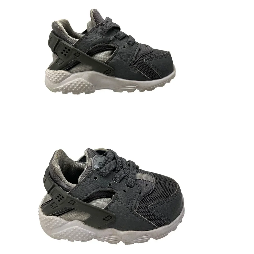 Nike Kids Toddler Air Huarache Grey White Athletic‎ Sneakers Size 4C READ